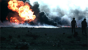 Brennendes &Ouml;lfeld in Kuwait